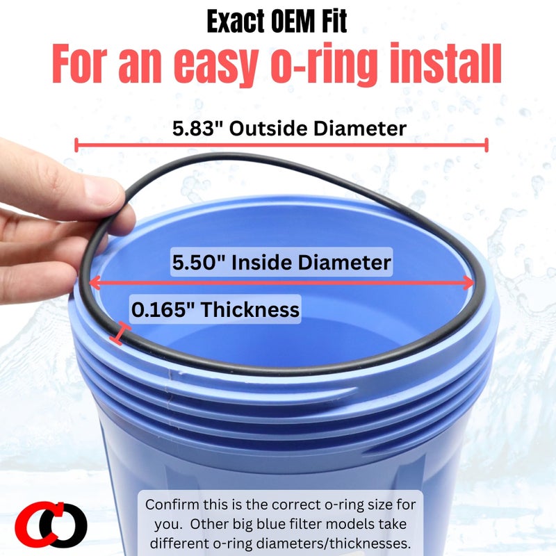 Captain O-Ring حلقة كابتن O - بديل 151122 حلقات O متوافقة مع فلاتر المياه Pentair Pentek Big Blue OEM حجم ORing Buna-N (3 عبوات) - Image 4